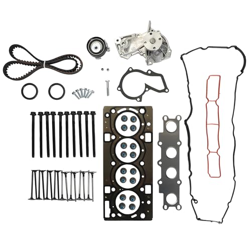 Head Gasket Set w/Head Bolts Timing Belt Tensioner w/Water Pump Intake & Exhaust Valve For Ford Escape Fiesta Fusion Transit Connect 1.6L 2013-2018 TCKWP343A HS55062 7S7Z-8501-C WP343K1A by QuaKinetrix - Used condition - US$73.69