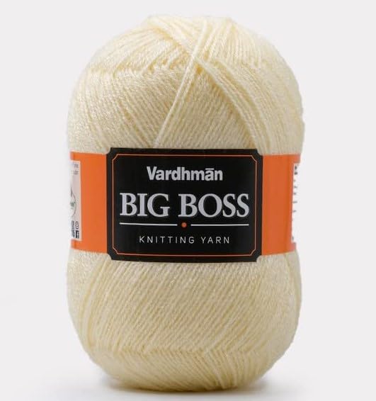 Image of NTGS Vardhman Big boss Wool Hand Knitting Soft Fingering Hank Yarn (1 Ball 200 gram Each) (Cream Shade no-16, 200 Gram)
