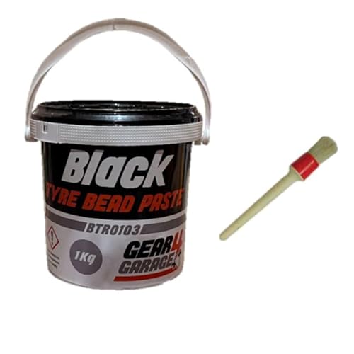 Gear4Garage Tyre Changer Tyre Soap Mounting Cream With Free Brush Black Tyre Bead Paste 1KG