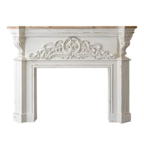 WAOCEO Fireplace Mantel Surround Vintage Fireplace Mantel Villa Fireplace Stove