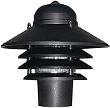 Solus Nautical Outdoor Post Top Light – Bollard Fixture for 3' Pole with LED Bulb, Black or White Finish, Non-Corrosive, Made in USA (Black, Warm White (3000K), Single Pack)