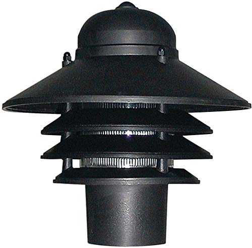 Solus Nautical Outdoor Post Top Light – Bollard Fixture for 3" Pole with LED Bulb, Black or White Finish, Non-Corrosive, Made in USA (Black, Warm White (3000K), Single Pack)