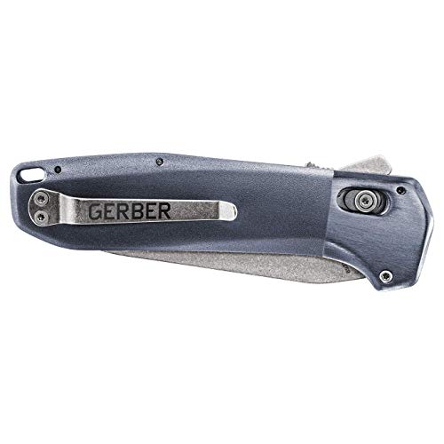 Gerber Gear Highbrow Plain Edge Drop Point Assited Opening Knife, Urban Blue [31-003673] #TOP1
