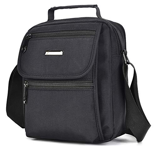 Scioltoo Men's Small Waterproof Crossbody Bag Oxford Cloth Multi-Function Shoulder Bag Women's Daily Outdoor Leisure Messenger Bag C-BLACK