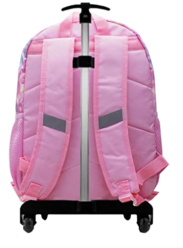 Kit Mochila Escolar Rodinhas Menina Infantil Juvenil Tie Dye Colorida Lancheira Estojo Costas Imperm