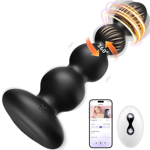 Plug anal vibrant rotatif à 360° pour homme, 10 modes de vibration, télécommande à application, vibromasseur de prostate pour adulte Jouets sexuels pour hommes, perles anales, gode anal
