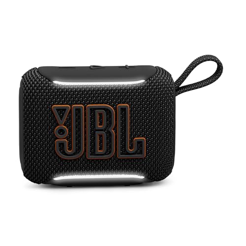Image of JBL Go 5 Portable Bluetooth Speaker with Pro Sound & Deep Bass, Ambient Edge Lighting, Upto 10 Hours Playtime, IP68 Waterproof, AirTouch Pairing, Auracast, USB-C Lossless Audio (Black)