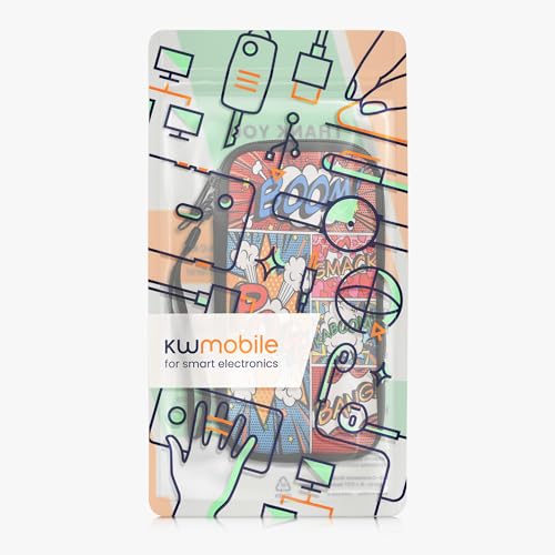 kwmobile Handytasche für Smartphones XXL - 7' - Neopren Handy Tasche Hülle Cover Case Schutzhülle - Comic Symbole Mehrfarbig - 17,7 x 8,5 cm Innenmaße