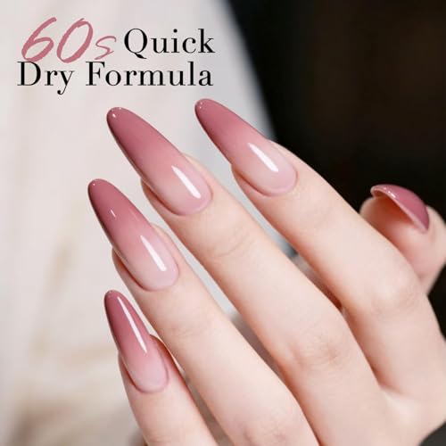 Image of AZUREBEAUTY Nude Pink Brown Nail Polish Set, 4 Elegant Shades, Peach Pink Milky Nude Dusty Rose Chocolate Brown Nail Color Kit for Natural Nails, DIY Manicure Gift for Women