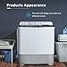 KUPPET Washing Machine, 21Ibs Portable Mini Compact Twin Tub Washer Spin Dryer, Ideal for Dorms, Apartments, RVs, Camping etc, White & Grey