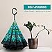 MRTLLOA 40/49/56 Inch Oversize Windproof Inverted Reverse Upside Down Umbrella, Golf Size Rain Umbrella, Double Layer, C-Shaped Handle for Men, Women and Kids(Green Peacock, 49 Inch)