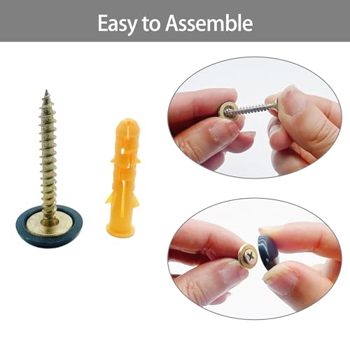 YJFY Spiegelschrauben mit Abdeckkappe Spiegelschrauben mit Kappen Dekorative Nägel Schrauben, Spiegelnägel oder Plakatnägel, die zur Abdeckung hässlicher (20, Schwarz, 16 mm)