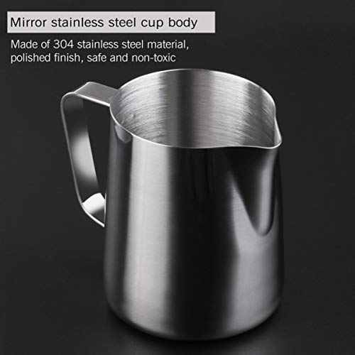 Angoily Jarra de Espuma de Leite de Aço Inoxidável Copo de Espuma de Leite para Café Cappuccino Latt