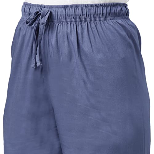 Image of GO COLORS Women Solid Mid Rise Relaxed Fit Viscose Casual Pants