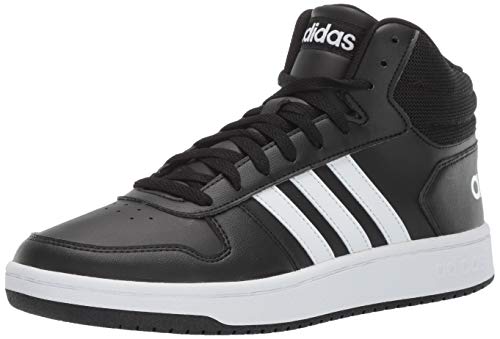 adidas Men's Vs Hoops Mid 2.0 Basketball Shoe, Black/White/Black, 11 M US