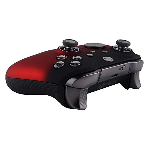 Extremerate Shadow Scarlet Red Soft Touch Grip Faceplate Cover, Front Housing Shell Case Replacement Kit For Xbox One Elite Series 2, Xbox Elite 2 Core Controller Model 1797 - Accent Rings Included #TOP6
