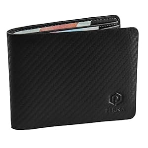 PIRNA Wallets for Men UK, RFID Bi-Fold Carbon Credit Card Holder for Mens with Gift Box, Men’s Wallets UK & Money Organisers