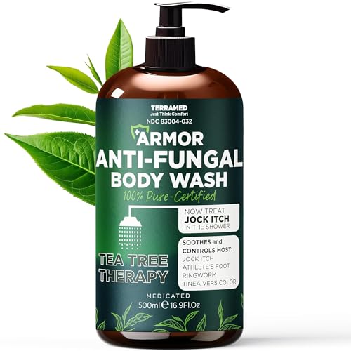 Antifungal Body Wash with Tea Tree Oil | Antifungal Soap Treats Ringworm, Back Acne, Eczema & Jock...