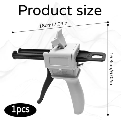 50 ml Epoxid klebepistole Griff Klebstoff gemischt,Klebstoff Spender 1:1/1:2 Verhältnis,Epoxid Klebepistole 2k Kleber Pistole,Presse Pistole Kartuschenpistole,Spender für Epoxid-Kartusche