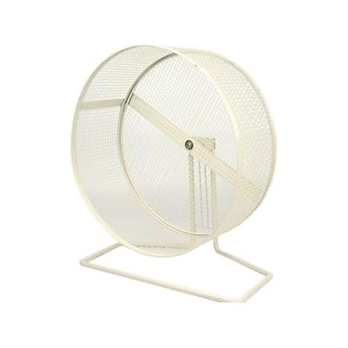 Vilom サイレントホイール ハムスター用 回し車|静音設計で夜も快適|壁掛け対応・金属製・頑丈|小動物用ランニングホイール|安全設計・掃除簡単|リス・ハリネズミ・モモンガ・チンチラ対応|滑らかな回転でストレス軽減|室内飼育に最適な静音おもちゃ (ホワイ