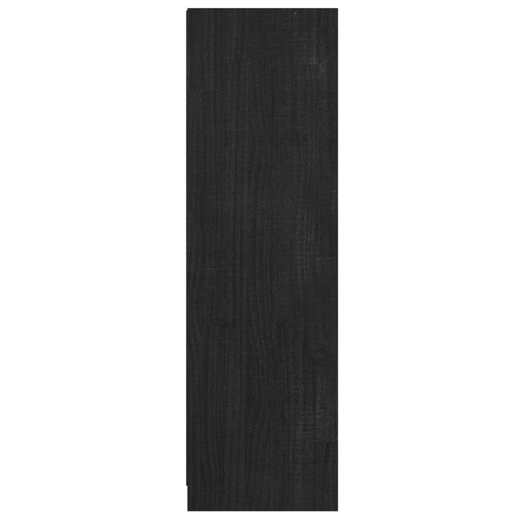 Regał na książki, ścianka działowa, czarny, 36 x 33 x 110 cm, lite drewno sosnowe, przechowywanie DVD + regał CD, do sypialni, dekoracyjny regał na książki, regał wolnostojący