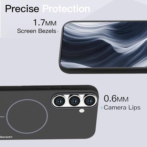 Image of KARWAN? Magnetic Wireless Ultra Slim-Fit Back Case Cover for Samsung Galaxy S25 FE |Hard PC Case Cover| Ultra-Thin & Light Weight with [Ultra Premium Feel] (6.7 inch) (Black)