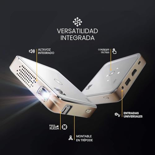 Miniatura 5 de Kodak Proyector Ultraportátil De 75 Pulgadas, Led Hd, Dlp, Recargable, Pantalla 100, Altavoz Integrado, Hdmi, Usb Y Micro Sd