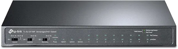 سعر ومواصفات سويتش تي بي لينك TL-SL1311MP بـ8 منافذ 10/100 ميجابت/ثانية و3 منافذ جيجابت ومنافذ 8PoE+ بقدرة 124 وات، إيثرنت، أسود (B093Y147Q5) على Amazon EG