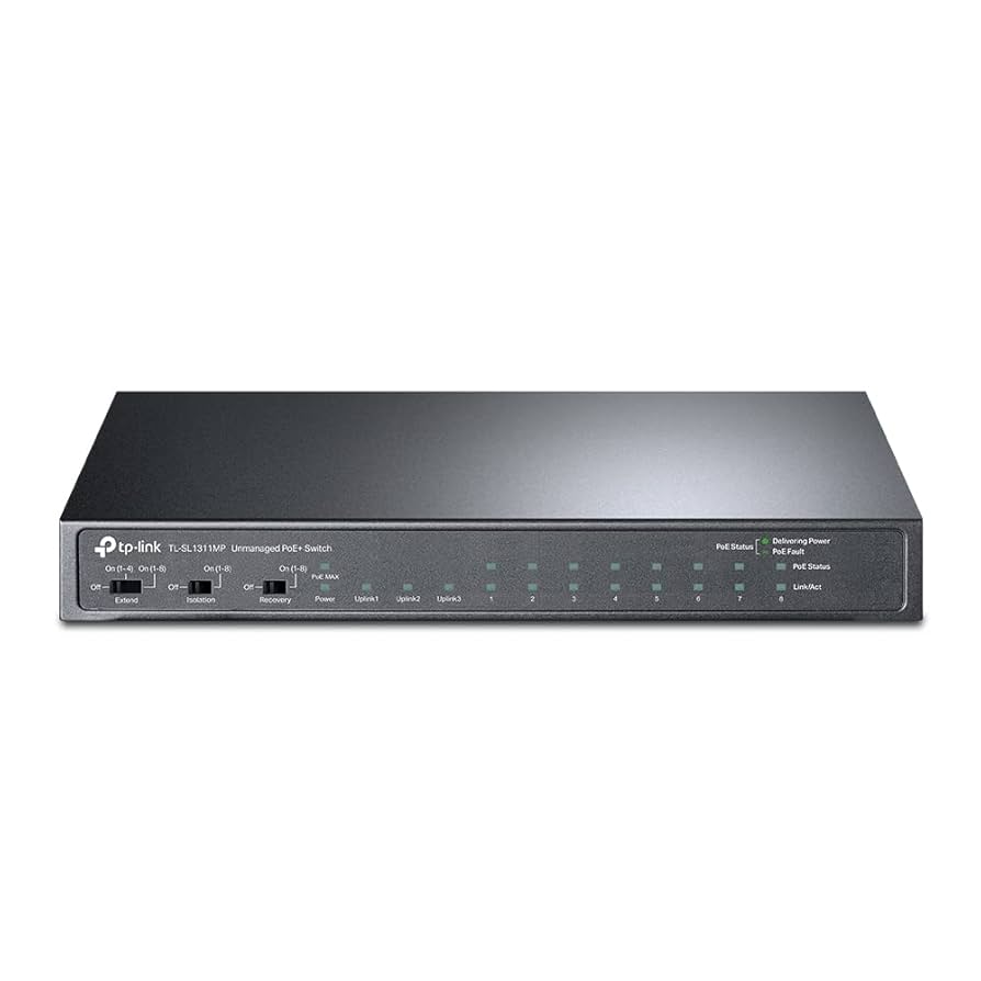 TP-Link TL-SL1218P ファストイーサネット PoEスイッチ TL-SL1218P | 16-Port 10/100 Mbps + 2-Port Gigabit Rackmount
