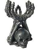 ZASEUCI Gothic Candle Holder & Hand Jewelry Holder – Skeleton Hand Organizer for Rings, Bracelets, Necklaces | Heavy-Duty Polyresin Display, Dark Decor for Halloween Gifts & Gothic Home Office
