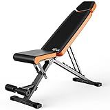 8 Adjustable Weight Bench - Surwit Foldable Workout Bench 600 LB Load Capacity Incline Bench for Home Gym Strength Training - Heightened Headrest New Version