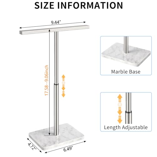 Hand Towel Holder Stand, T-Shape Adjustable 9.06"-17.68", Brushed Nickel - image 2