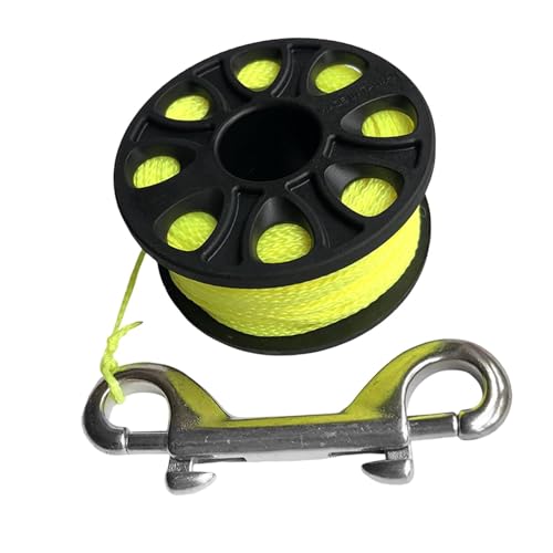Carrete de buceo de estructura robusta y bobina fluorescente 30m
