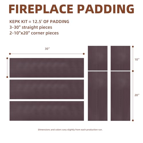 Image of Large Fireplace Baby Proofing-Adhesive Backed Bumpers for Babies, Fireplace Hearth Cover Baby Proof -12.5 Feet of Padding with 3 Straight Pieces & 2 Corners- Brown