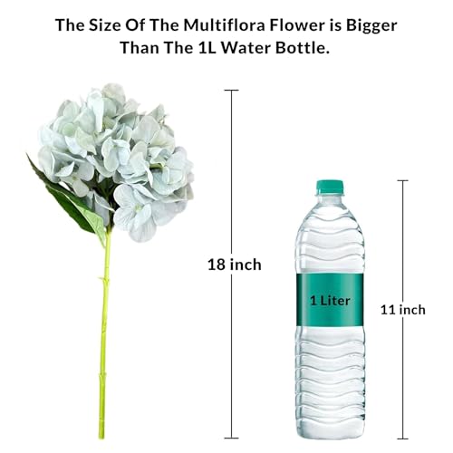 Image of Art Street Artificial Blue Hydrangea Flower Stick for Vases| Faux Flowers| Ideal for Home Decor |Items for Living Room |Christmas Day, New Year Decor| 6 Head Flower|Size: 18 Inch (Set of 4)