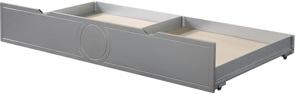 Acme Powell Contemporary Wood Twin Size Trundle in Silver