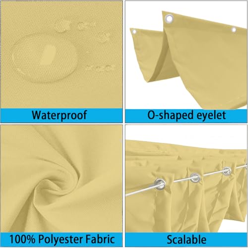 Voile d'ombrage à la vague avec œillets et corde de fixation