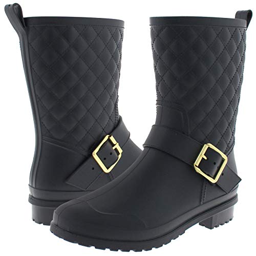 Capelli New York Ladies Matte, Quilted Shaft Mid-Calf Rain Boot3