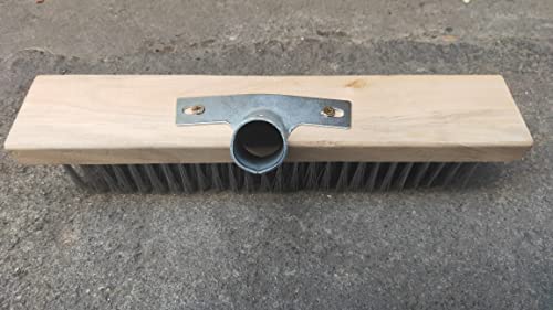 Image of 12 inch Heavy-Duty Rough Surface Floor Brush,Stainless Steel Wire Large Deck Scrub Brush 12 inch x 2.7 inch Removes Snow, Dirt & Grime on Drivways, Steps, Patios, Decks, Tile, Cement Without Stick (12 inch)