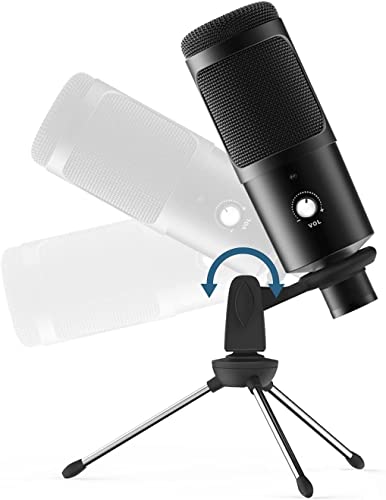 YUANSHIHUI Podcast Microphone USB Kit Streaming 192kHZ/24bit Plug & Play PC Computer for Recording, Gaming, Desktop, Windows, Mac, YouTube, Streaming, Singing, Deep Black