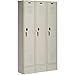 Global Industrial Single Tier Locker, 12x18x60 3 Door, Unassembled, Tan