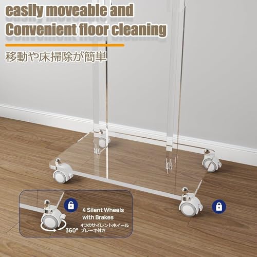 Pupitre à podium en acrylique – Hauteur réglable en C pour églises et événements – Design roulant multifonction en acrylique pour faciliter la lecture