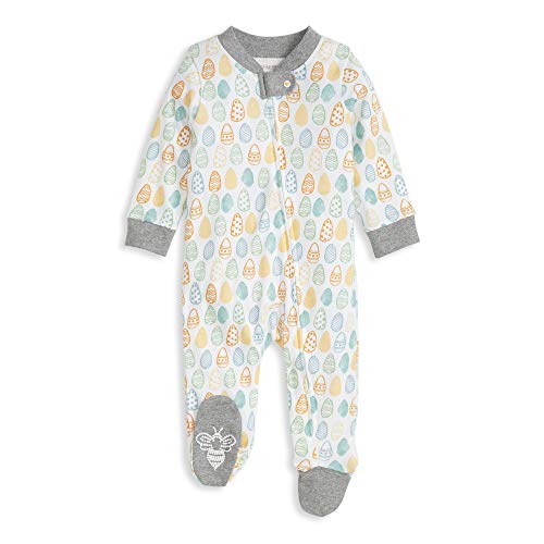 Image of Burt's Bees Baby unisex-baby Sleep & Play, Organic One-piece Romper-jumpsuit Pj, Zip Front Footed Pajama