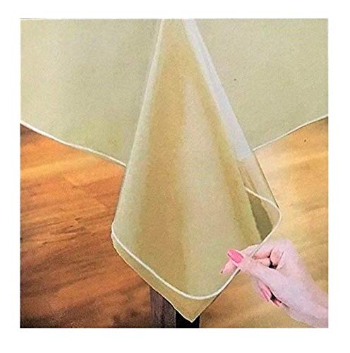 Protecteur de nappe en vinyle 152x304 cm transparent pour table de salle à manger