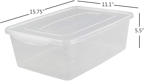 Miniatura 2 de Anbers Contenedores de almacenamiento transparentes de 16 cuartos de galón con tapa, caja de almacenamiento de plástico, 2 paquetes