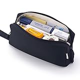 HVOMO Pencil Case, soft Pencil Pouch,Durable Pencil Bag,Simple Stationery Bag,School Office Aesthetic School Organizer for Teen Girls Adults(Black)