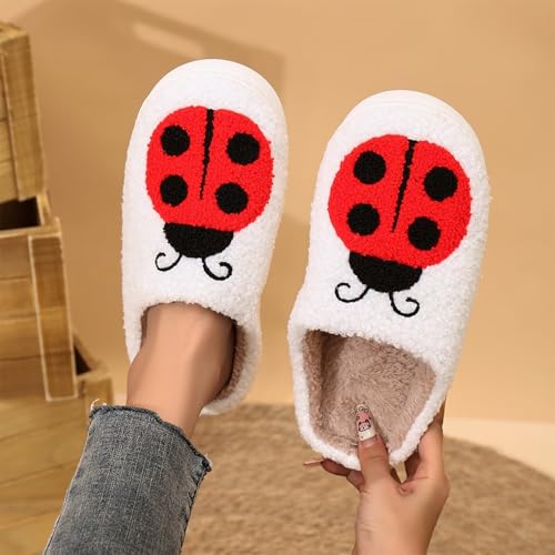 Image of Women's Men's Strawberry Slippers Cute Fruit Home Slippers Winter Fuzzy Memory Foam Fluffy Warm House Shoes