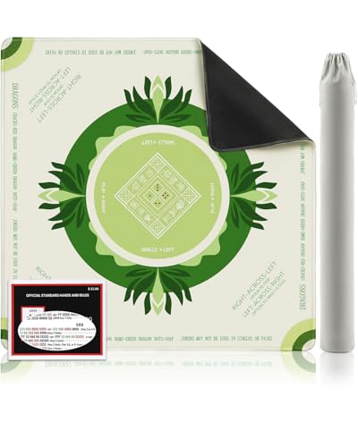 Mikccer Mahjong Mat for Table, American Mahjong Mat with Rules, 32x32 Inch