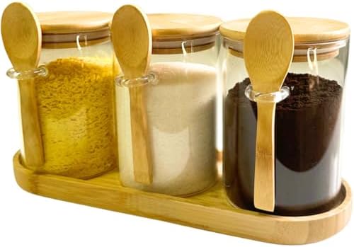 Kit 3 Potes de Vidro Borossilicato LUMAI, 550ml, com Tampa de Bam...