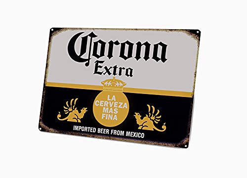 Plaque rétro en métal avec inscription « La Cerveza Alcohols » - Décoration murale vintage - 20,3 x 30,5 cm